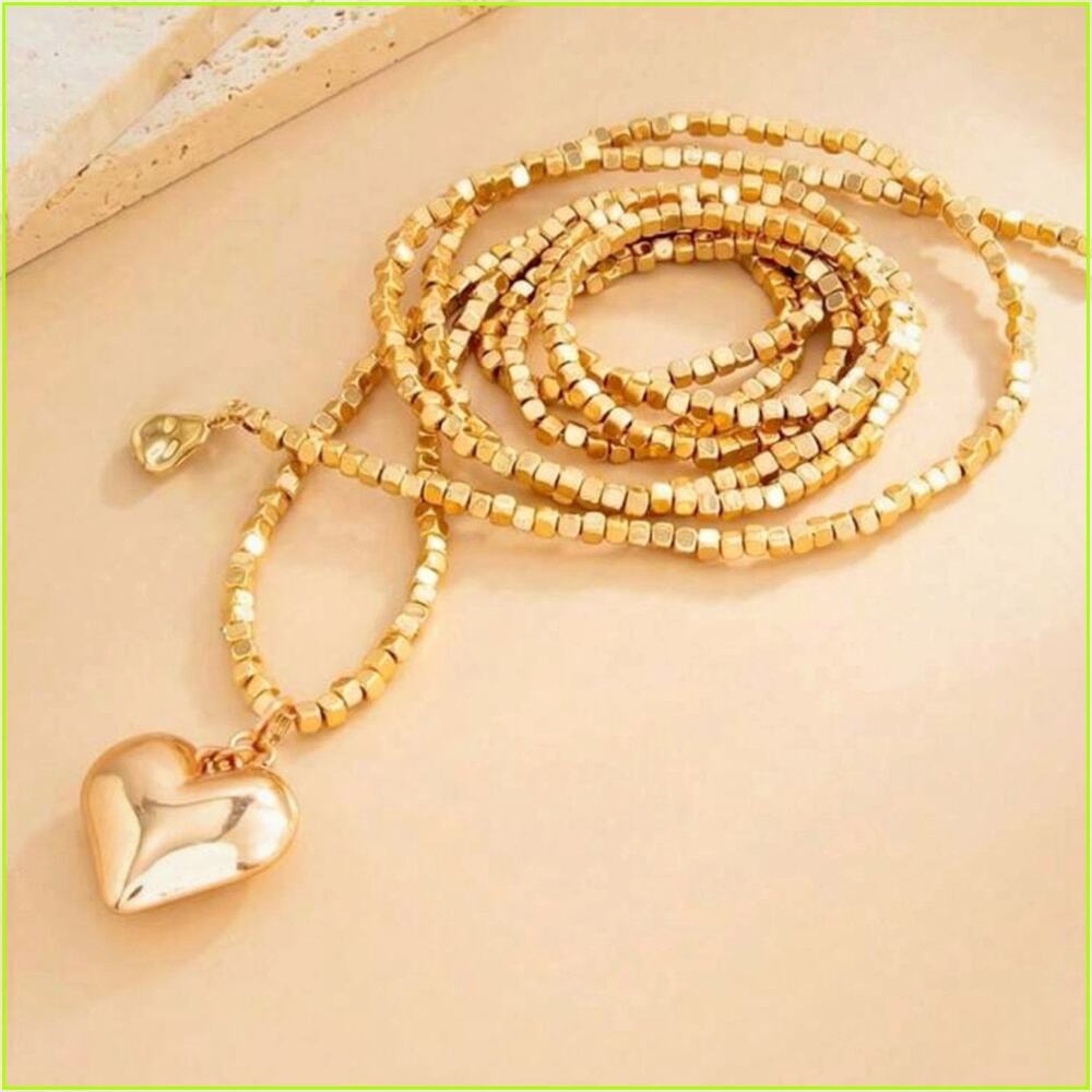 Elegant Gold Heart Necklace - Picture 3 of 4